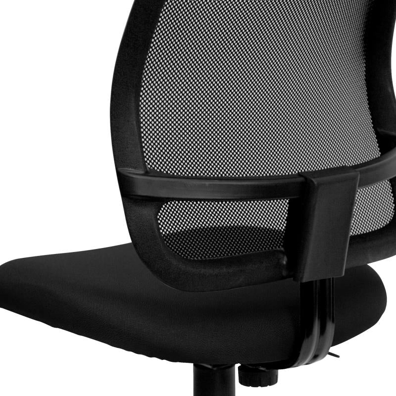 FLASH Mid Back Black Mesh Swivel Task Office Chair - Ergonomic Adjustable Height Computer Desk Chair for Home & Office Use - Perfect for Long Hours of Work or Gaming