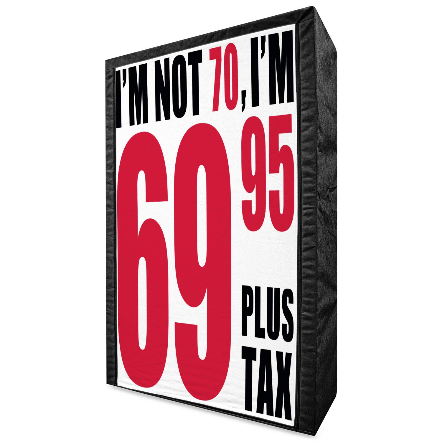Ambesonne 70th Birthday Portable Fabric Wardrobe - Funny '69 Plus Tax' Slogan for Senior Parties, 42.5
