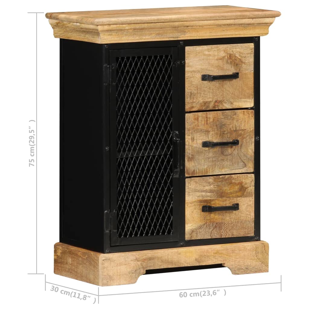 Rustic Side Cabinet with Storage - 23.6