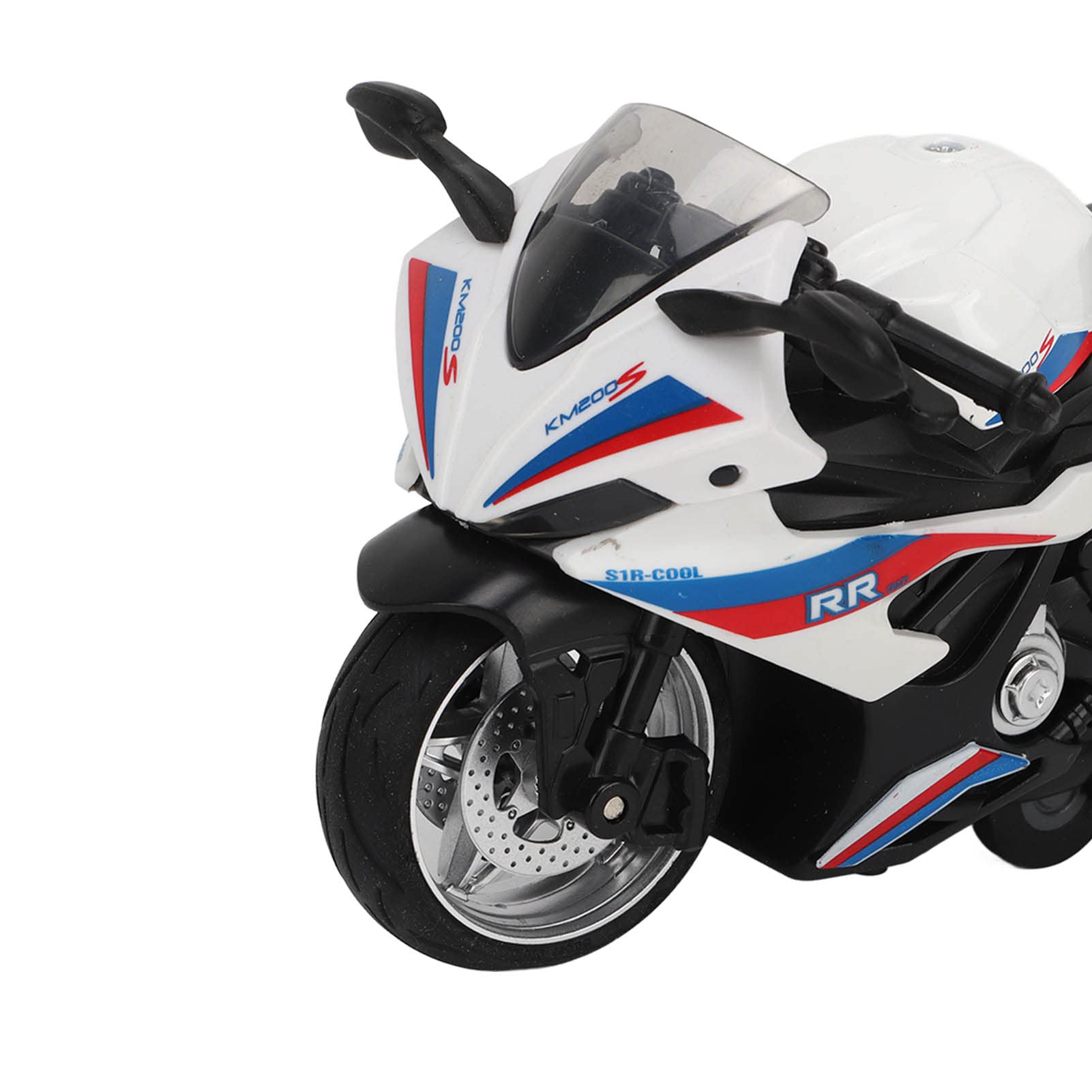 Jaerb Alloy Motorcycle Toy - Pull Back & Light Up for Display (White) - Perfect for Collectors & Decor