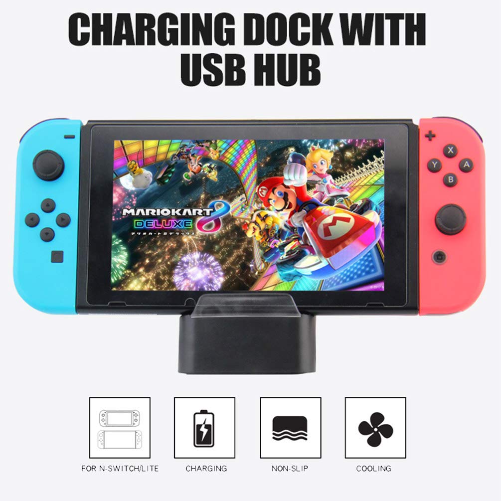 Nintendo Switch Dock Replacement - HDMI TV Adapter with Fast Charging for Nintendo Switch & Switch OLED | Portable Gaming Dock for Home & Travel Entertainment