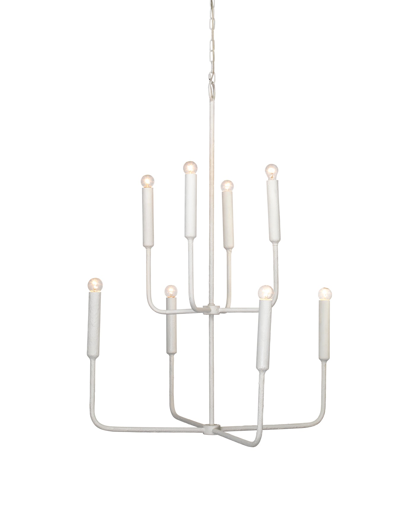 Elegant Mercer Chandelier in White - Modern Crystal Ceiling Light Fixture for Dining Room, Bedroom, or Living Room Decor