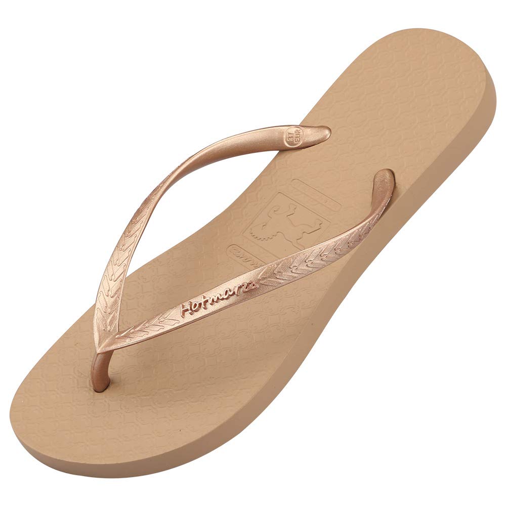 Hotmarzz Women's Slim Flip Flops - Fashionable Beach Slippers & Flat Sandals for Summer, Pool, Vacation and Casual Wear
