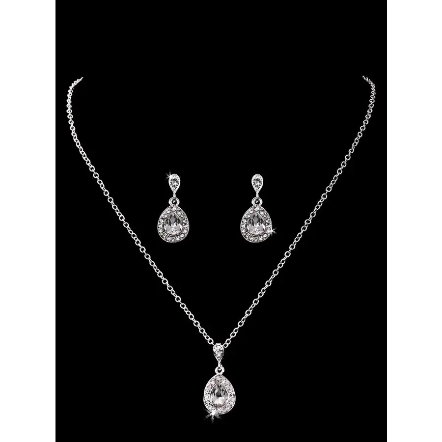 NL1809 Elegant Necklace and Earrings Set for Women - Perfect Gift for Birthday, Anniversary & Valentine's Day - Sterling Silver Jewelry for Parties, Weddings & Special Occasions