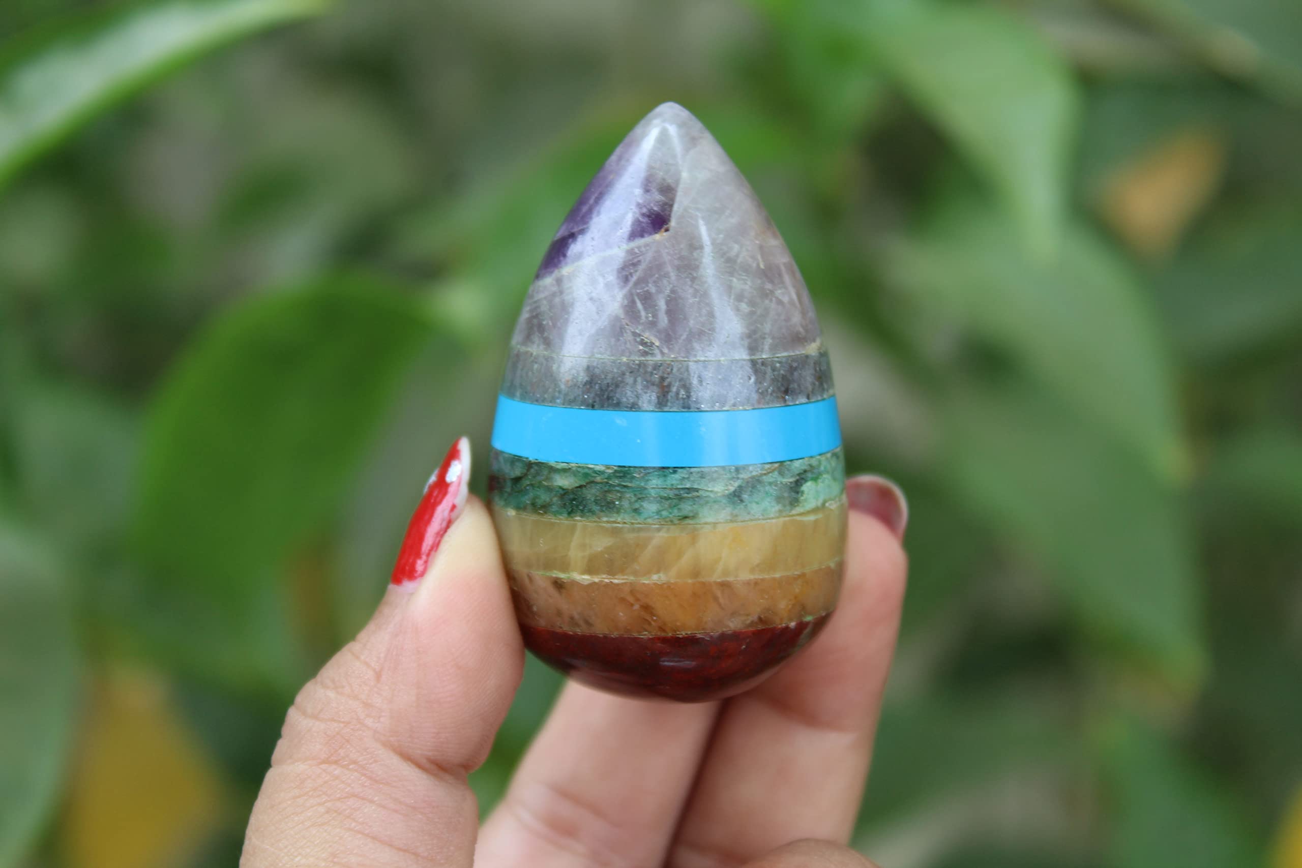 Jet Chakra Bonded Gemstone Egg – Crystal Therapy Massager for Energy Healing, Chakra Balancing & Relaxation – Perfect for Meditation, Yoga, Reiki & Spiritual Wellness