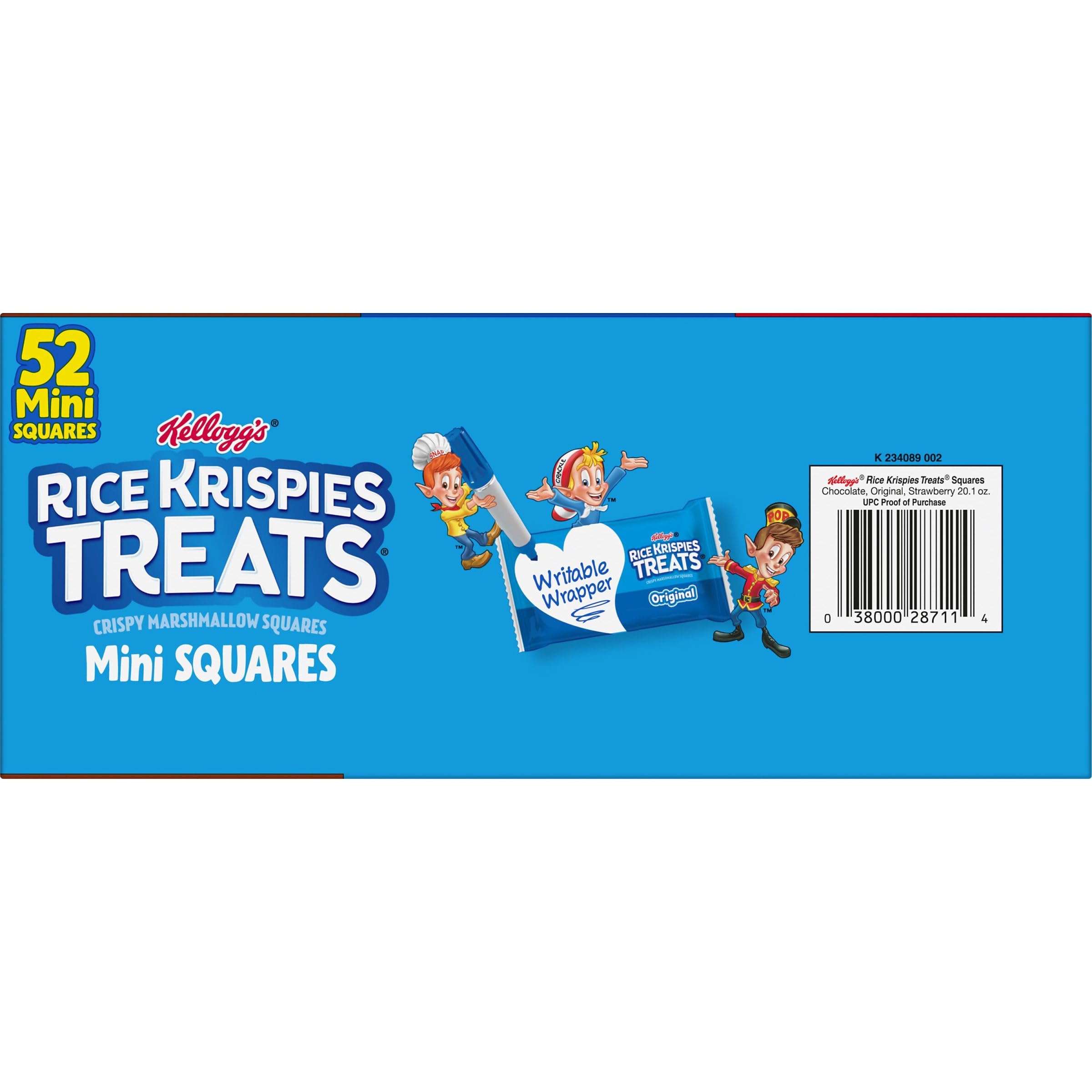 Kellogg's Rice Krispies Treats Mini Crispy Marshmallow Squares - Variety Pack (52 Bars, 20.1oz) - Kids Lunch Box Snacks, After School Treats & Party Favors - Perfect for School, Picnics and Birthday Parties
