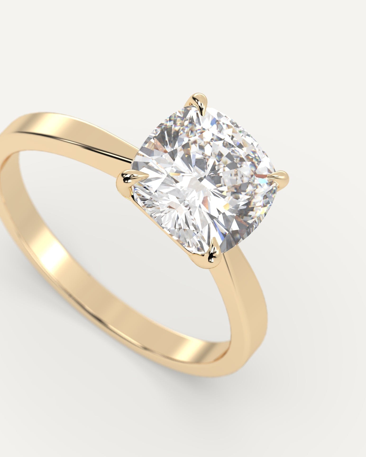 2 Carat Cushion Cut Diamond Engagement Ring - 14K White Gold Solitaire Wedding Band for Women - Perfect for Proposals, Anniversaries & Special Occasions