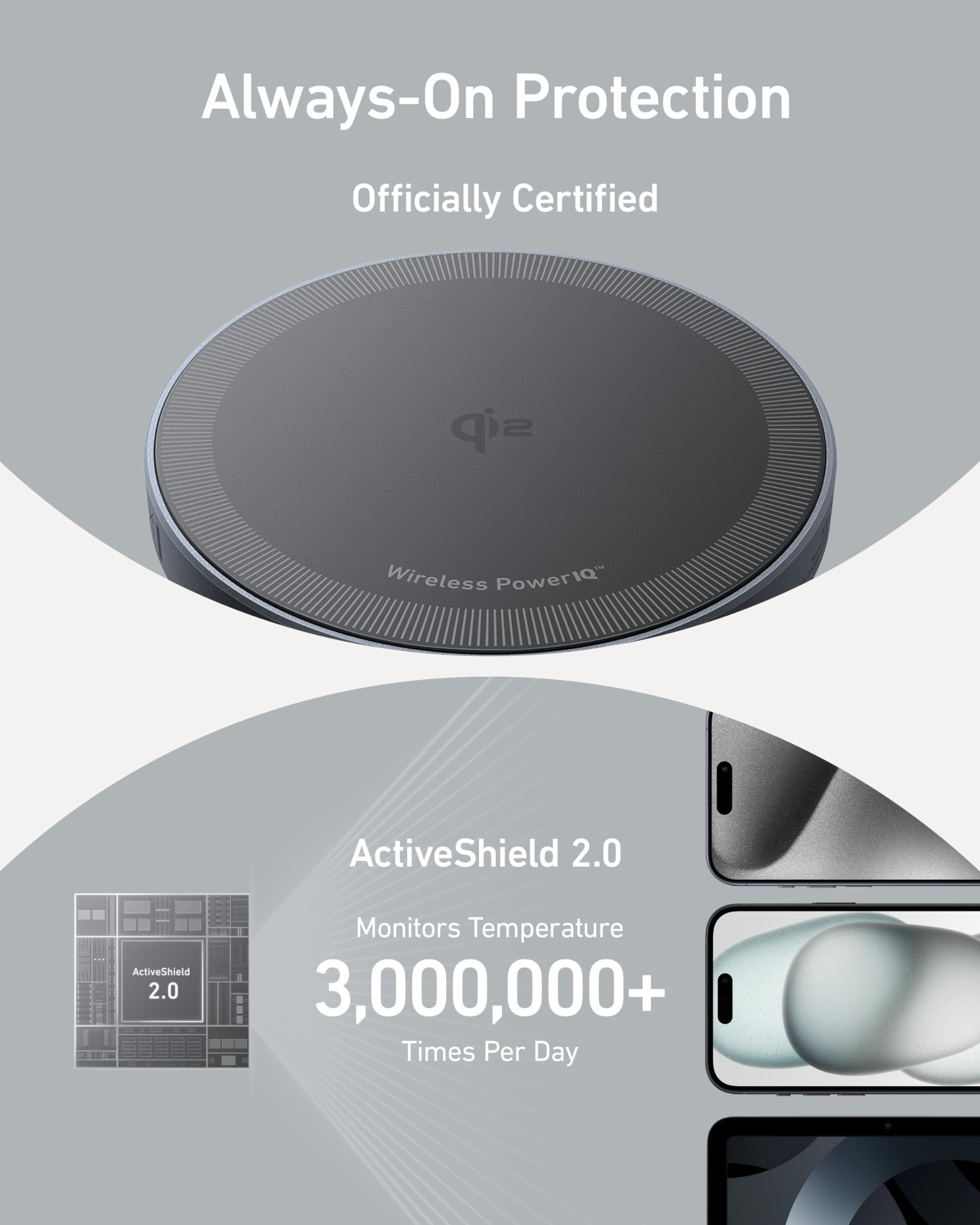 Anker MagGo Qi2 Certified 15W Wireless Charging Pad - Magnetic MagSafe Charger Compatible with iPhone 16/16 Plus/16 Pro/16 Pro Max/15/14/13/12 Series (Includes USB-C Cable) - Perfect for Home, Office & Travel Charging