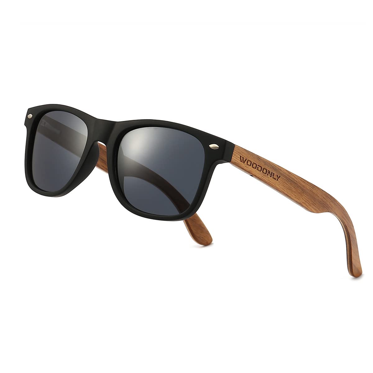 Classic Wooden Polarized Sunglasses for Men - UV Protection, Lightweight & Durable - Perfect Gift for Husband, Boyfriend, Father - Ideal for Driving, Fishing & Outdoor Activities