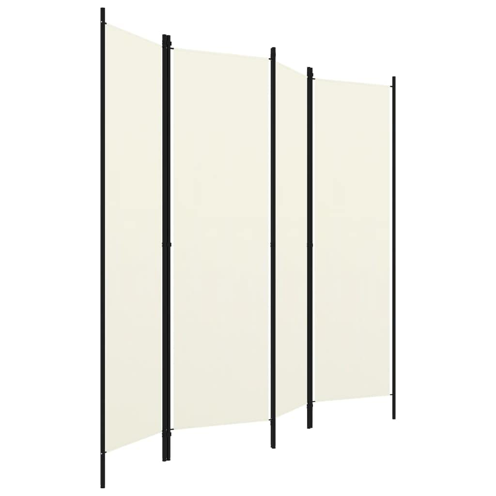 CHARMMA 4-Panel Room Divider - 78.7x70.9 Inches Cream White Folding Privacy Screen | Perfect for Home Office, Bedroom Partition & Living Room Space Divider