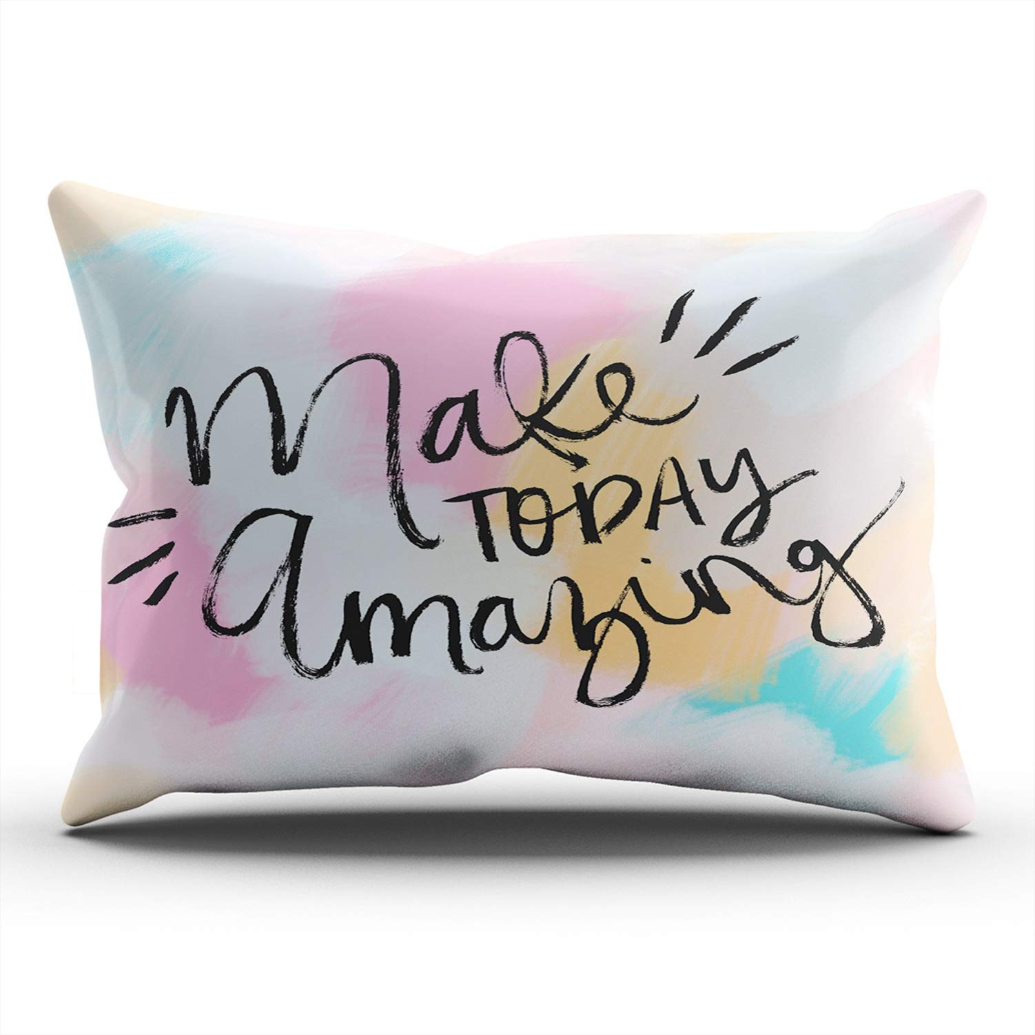 Custom Printed MUKPU Throw Pillow Covers 12x24 Inches - Inspirational Quote Home Decor with Hidden Zipper for Sofa, Bed & Office (One-Sided Design)