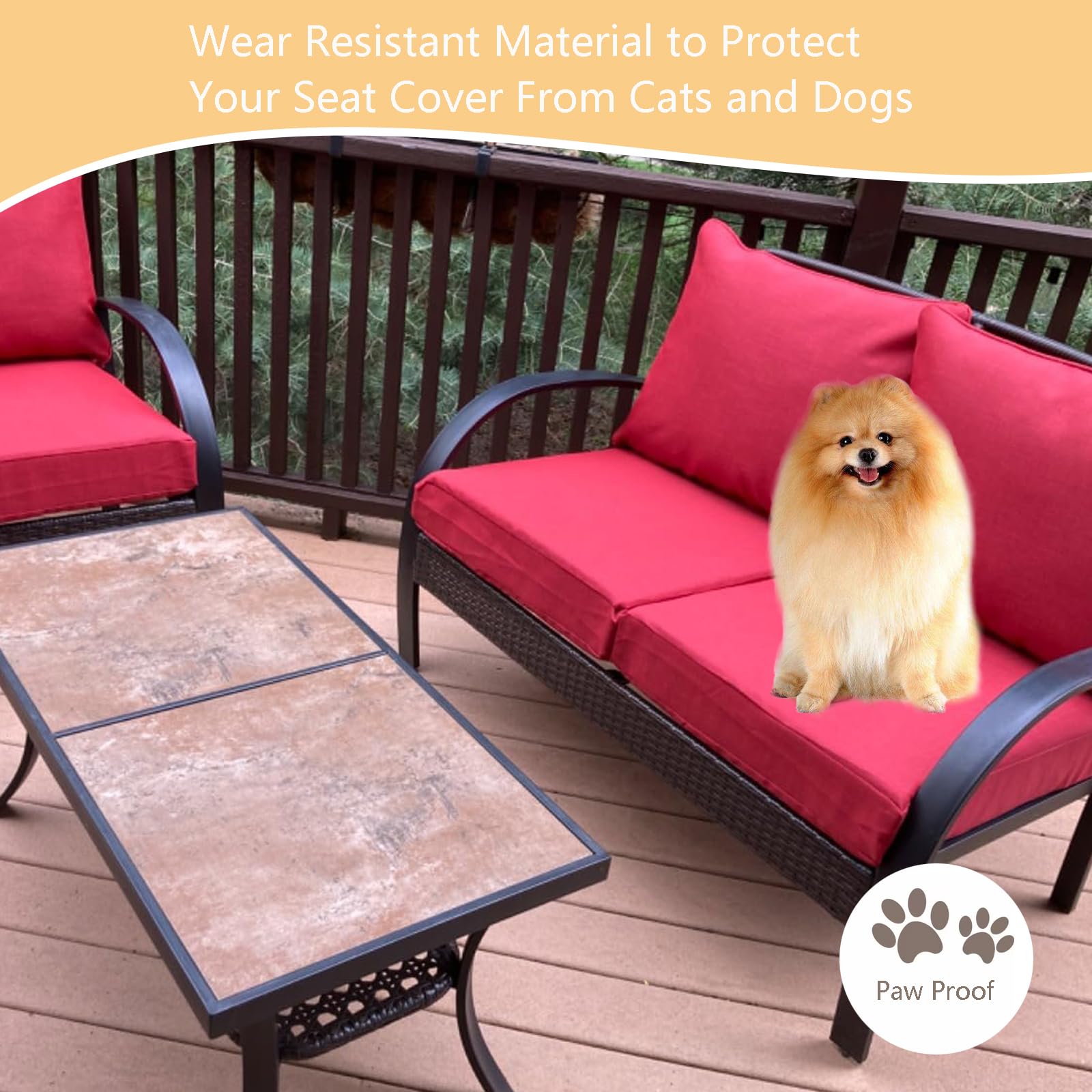 **Oslimea Waterproof Washable Outdoor Patio Cushion Covers 25x27x5 Inch (2-Pack) - Replacement Slipcovers for Sofa, Couch & Chair - Indoor & Outdoor Furniture Protector (Red) - Perfect for Backyard, Deck, Poolside & Patio**