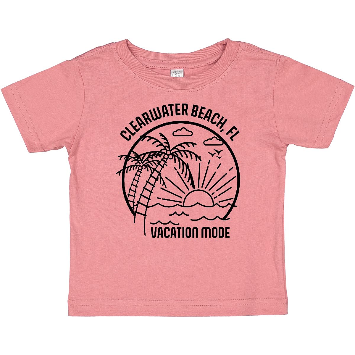 Inktastic Summer Vacation Mode Clearwater Beach Florida Baby T-Shirt - Cute Soft Cotton Tee for Toddlers & Infants - Beach Outfit, Family Vacation, Florida Souvenir Gift