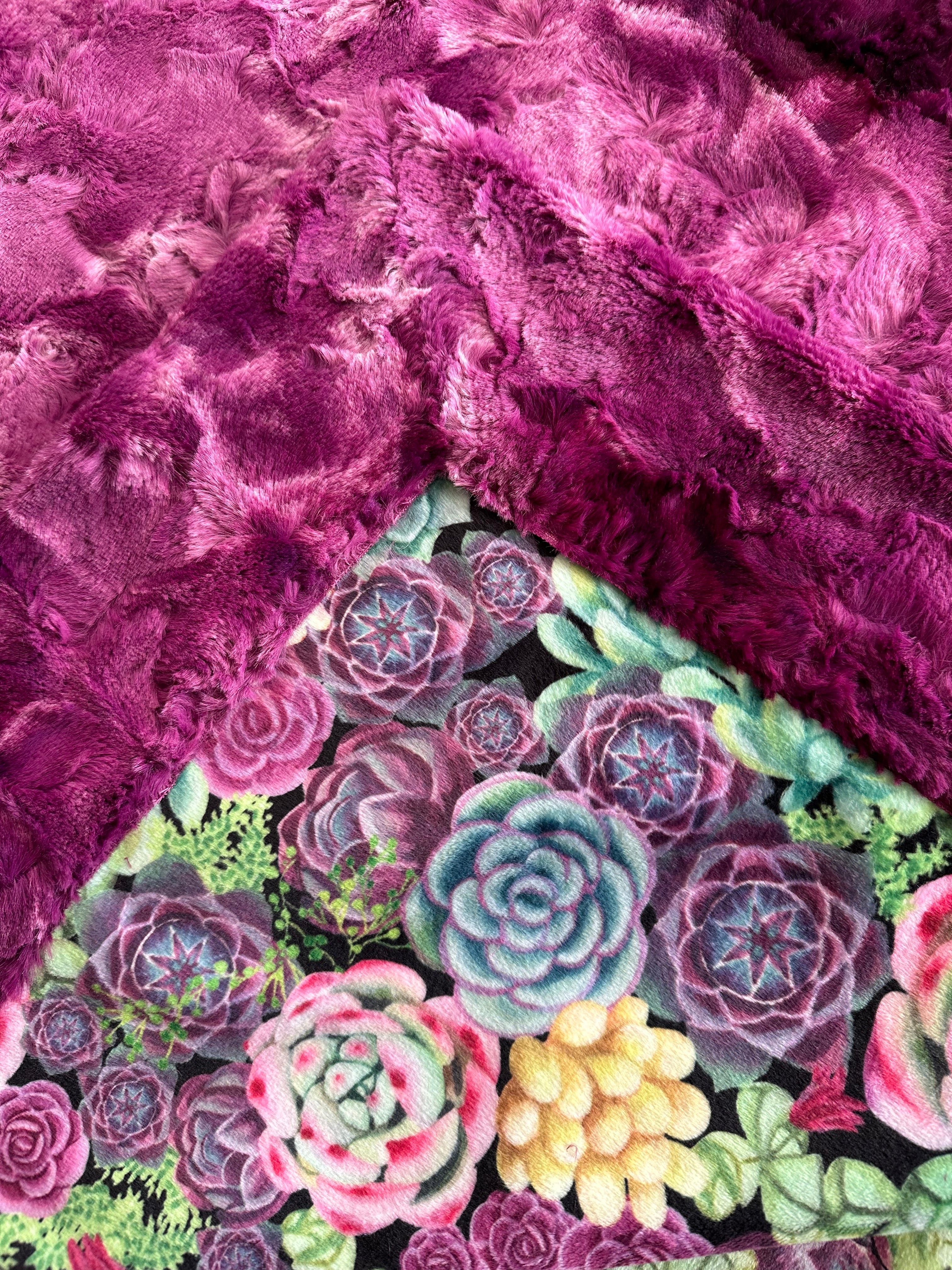 Peridot Succulent Minky Blanket 53x64 - Soft Baby Crib Blanket, Travel Throw for Kids & Nursery Decor - Perfect for Gifts, Swaddling & Cozy Naps