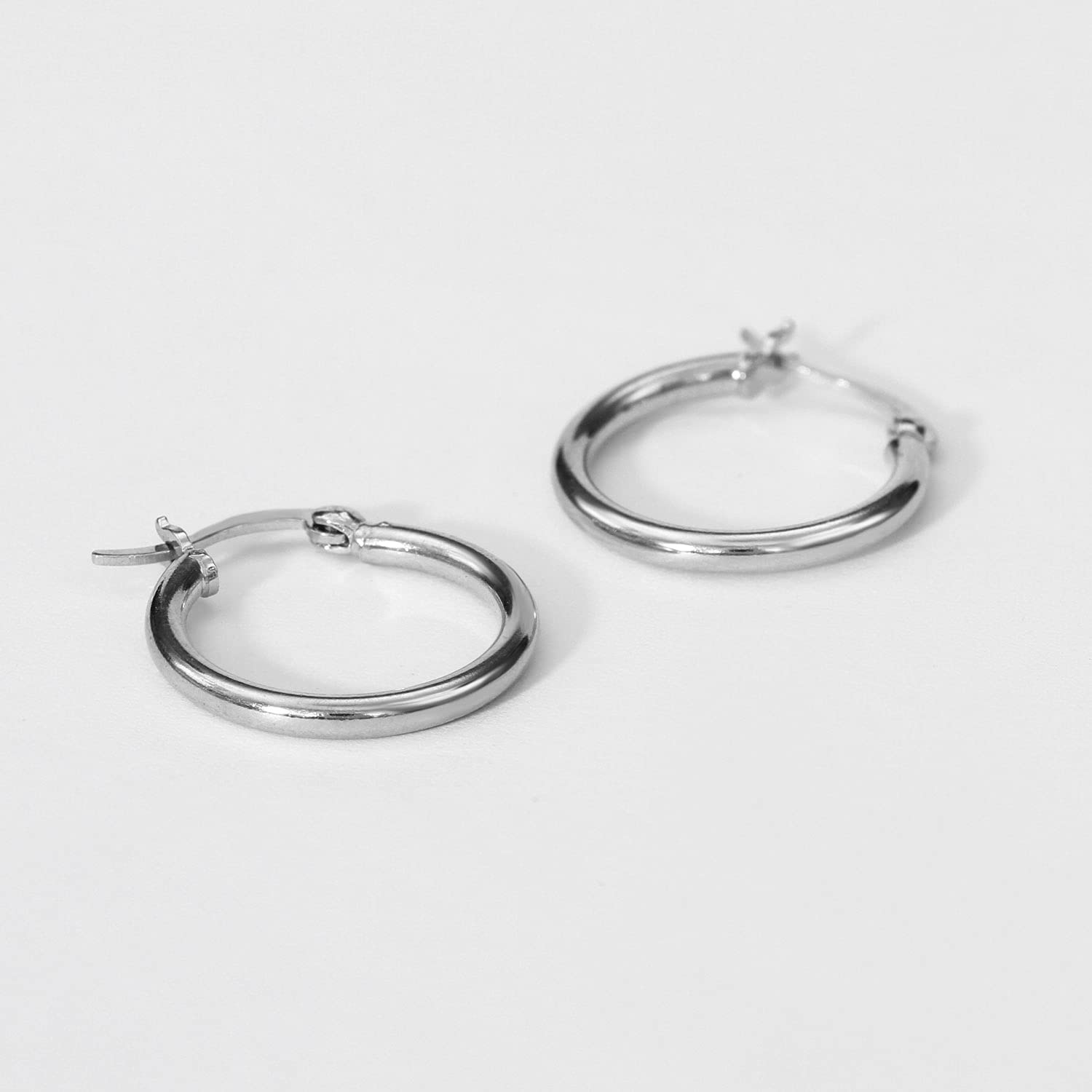 Michooyel S925 Sterling Silver Hoop Earrings - Minimalist Huggie Earrings for Men & Women, 16/18/20mm - Perfect for Everyday Wear, Gifts & Special Occasions