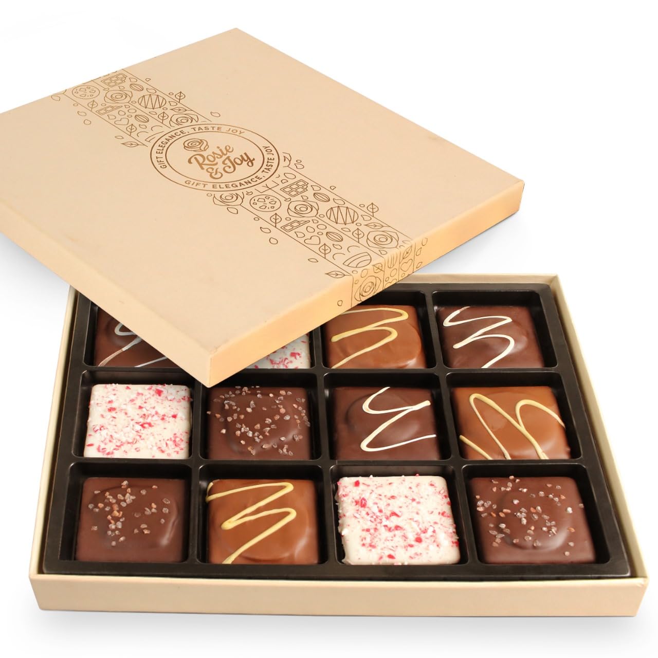 Premium Chocolate Covered Graham Cracker Cookies Gift Box - 12 Gourmet Treats with Rich Dark Chocolate & Assorted Toppings - Handmade in USA - Perfect Holiday, Birthday & Corporate Gift for Chocolate Lovers | Ideal for Christmas, Valentine's Day & Anniversary Celebrations