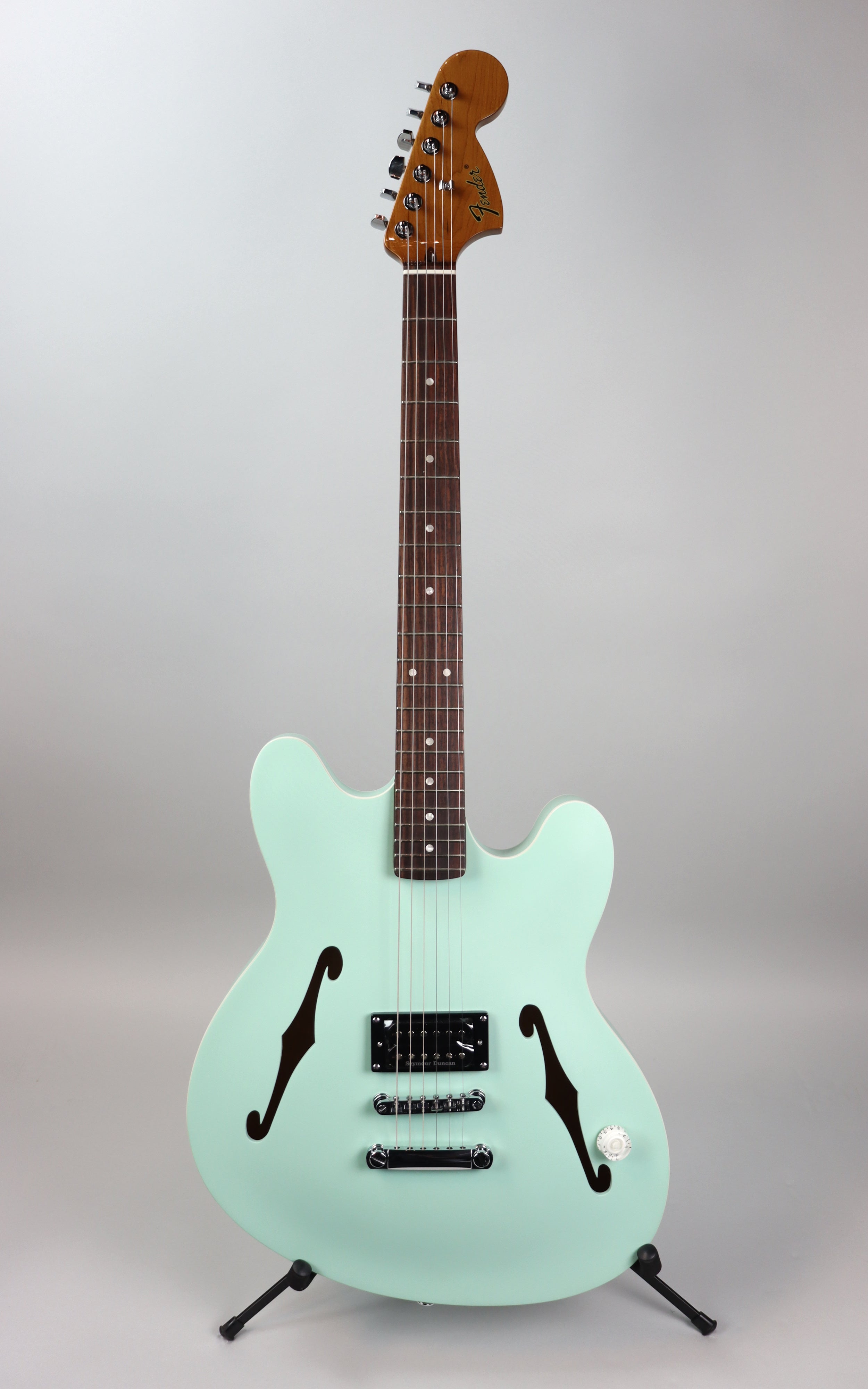 Fender Tom DeLonge Starcaster Electric Guitar - Satin Surf Green Finish | Punk Rock & Alternative Performance Guitar for Stage & Studio