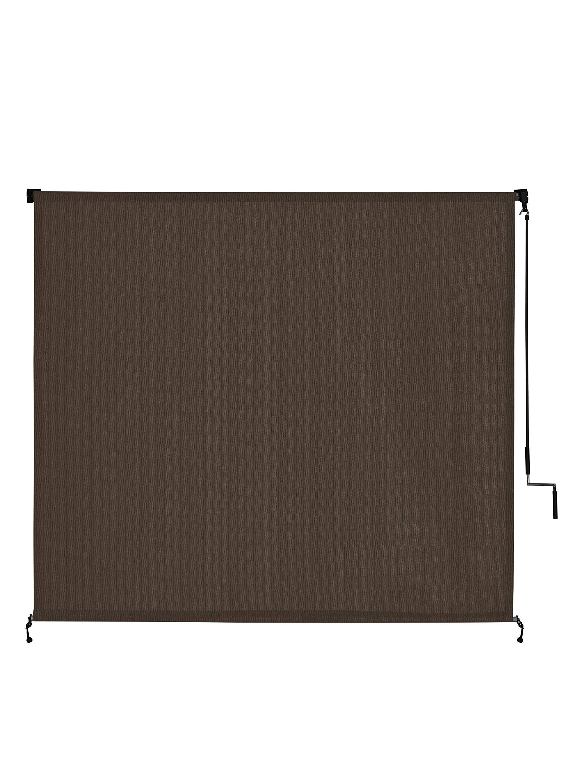 VICLLAX Cordless Outdoor Roller Shade - 8' W x 8' L Mocha Patio Blinds for Sun Protection & Privacy | Perfect for Patio, Deck, Pergola, and Balcony Covering