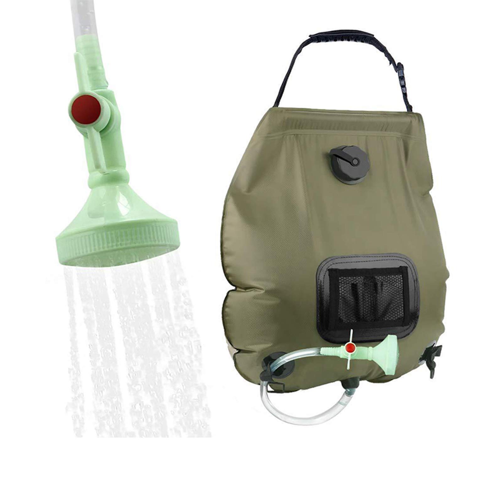 20L Portable Solar Shower Bag for Camping & Hiking - Solar-Powered Outdoor Shower with Removable Hot Water Bottle, Thermometer & On/Off Nozzle - Perfect for Beach Trips, RV Travel & Backpacking Adventures