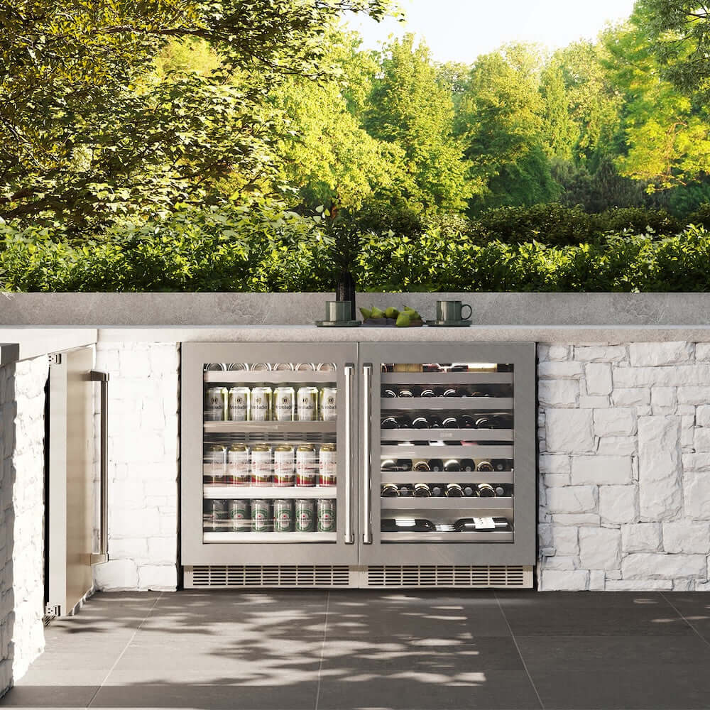 ZLINE 24 Inch Touchstone Dual Zone 44 Bottle Wine Cooler - Stainless Steel Glass Door Wine Refrigerator for Home Bar, Kitchen & Dining Room | Perfect for Wine Storage & Entertaining (RWDO SN 24)