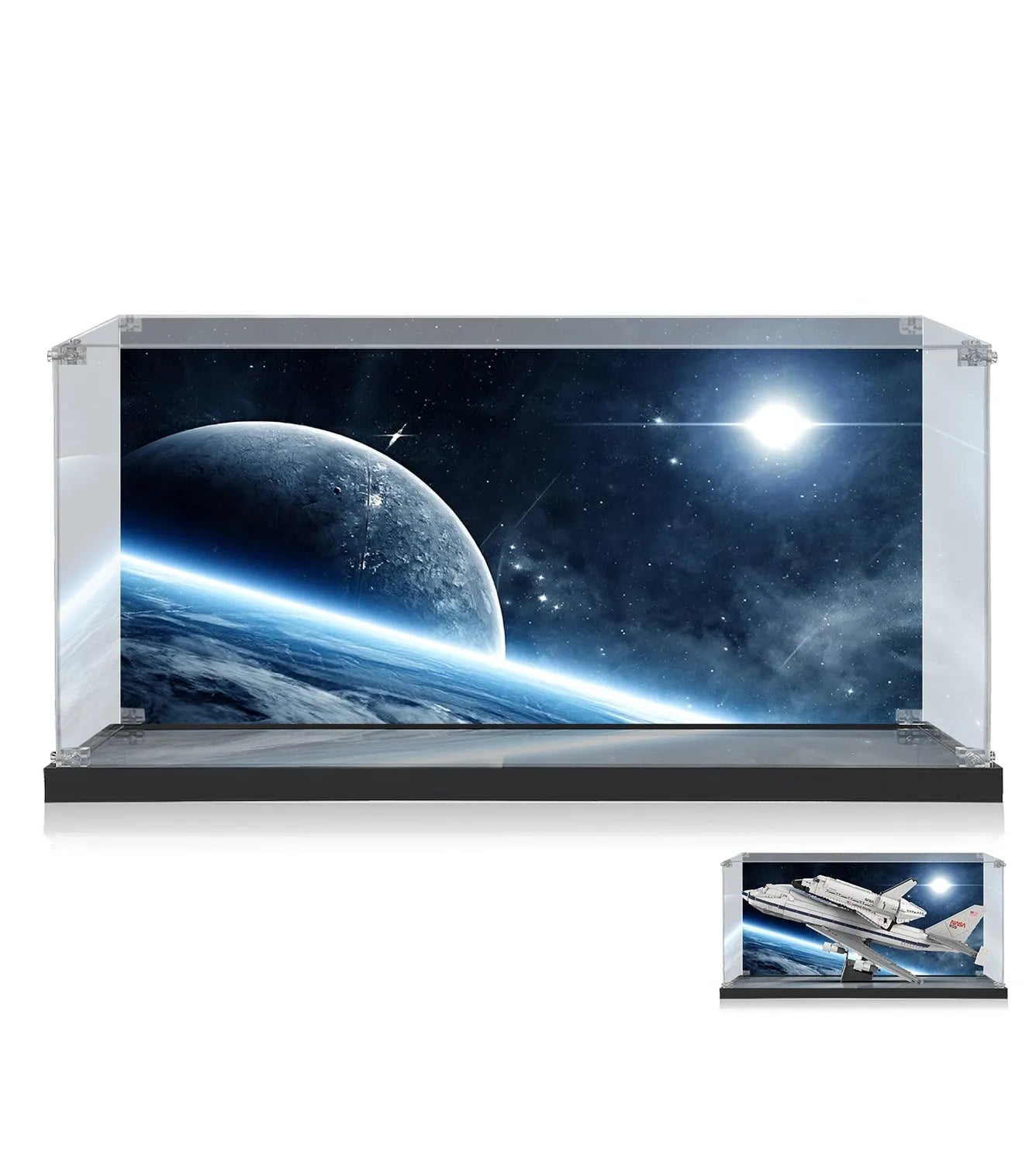 LEGO® Icons Shuttle Carrier Aircraft 10360 Display Case - Protective Showcase for LEGO NASA Space Shuttle Model - Perfect for Home Decoration, Office Display & Collectors Showcase