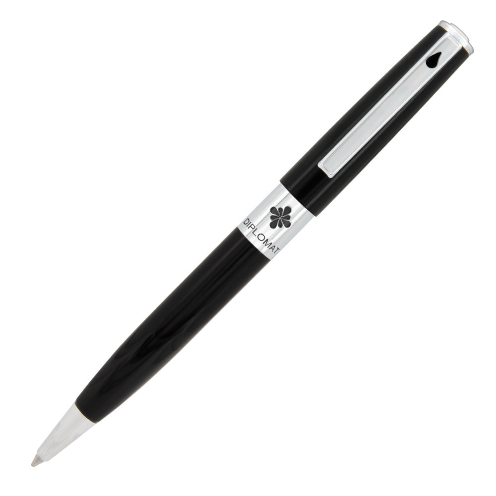 Premium Diplomat CLR Ballpoint Pen - Smooth Writing Black Lacquer Finish - Perfect for Office, Business Meetings & Gift Giving