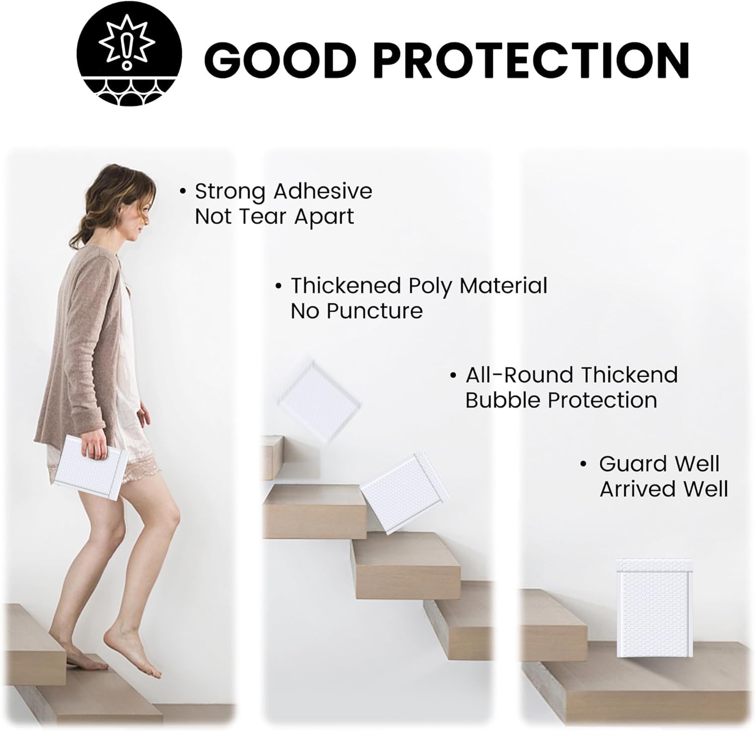 Fuxury 500 Pack 6x10 Inch White Bubble Mailers - #0 Thick Padded Shipping Envelopes with Strong Adhesion for Mailing Jewelry, Makeup, Cosmetics & Small Items - Perfect for Ecommerce, Amazon FBA & Small Business Shipping