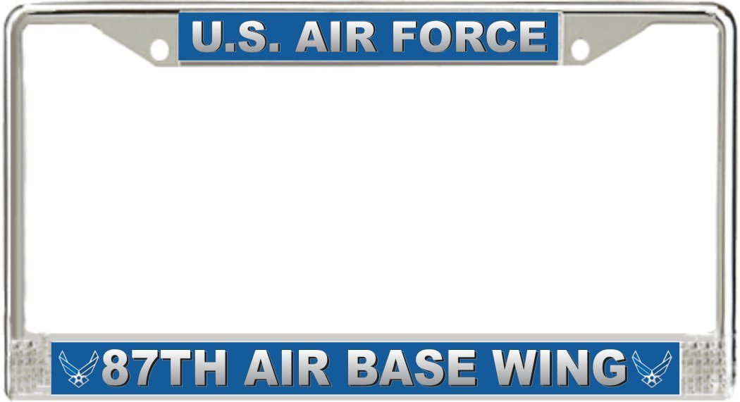 MilitaryBest U.S. Air Force 87th Air Base Wing License Plate Frame - Durable Metal Car Accessory for Military Enthusiasts & Veterans - Perfect for Cars, Trucks & Motorcycles