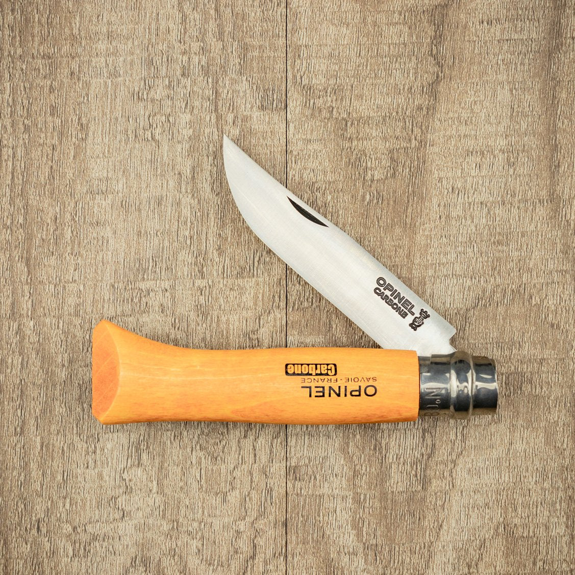 Opinel No.08 Carbon Steel Folding Pocket Knife - Outdoor Camping, Hiking & Everyday Carry (EDC) Utility Tool