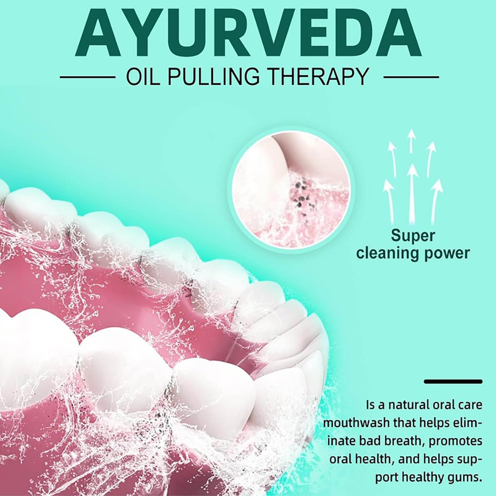 Natural Teeth Whitening Mouthwash with Coconut & Peppermint Oil - Ayurvedic Oil Pulling Oral Rinse for Fresh Breath & Stain Removal - 237ml (2 Pack) - Perfect for Morning Routine & Oral Hygiene Care