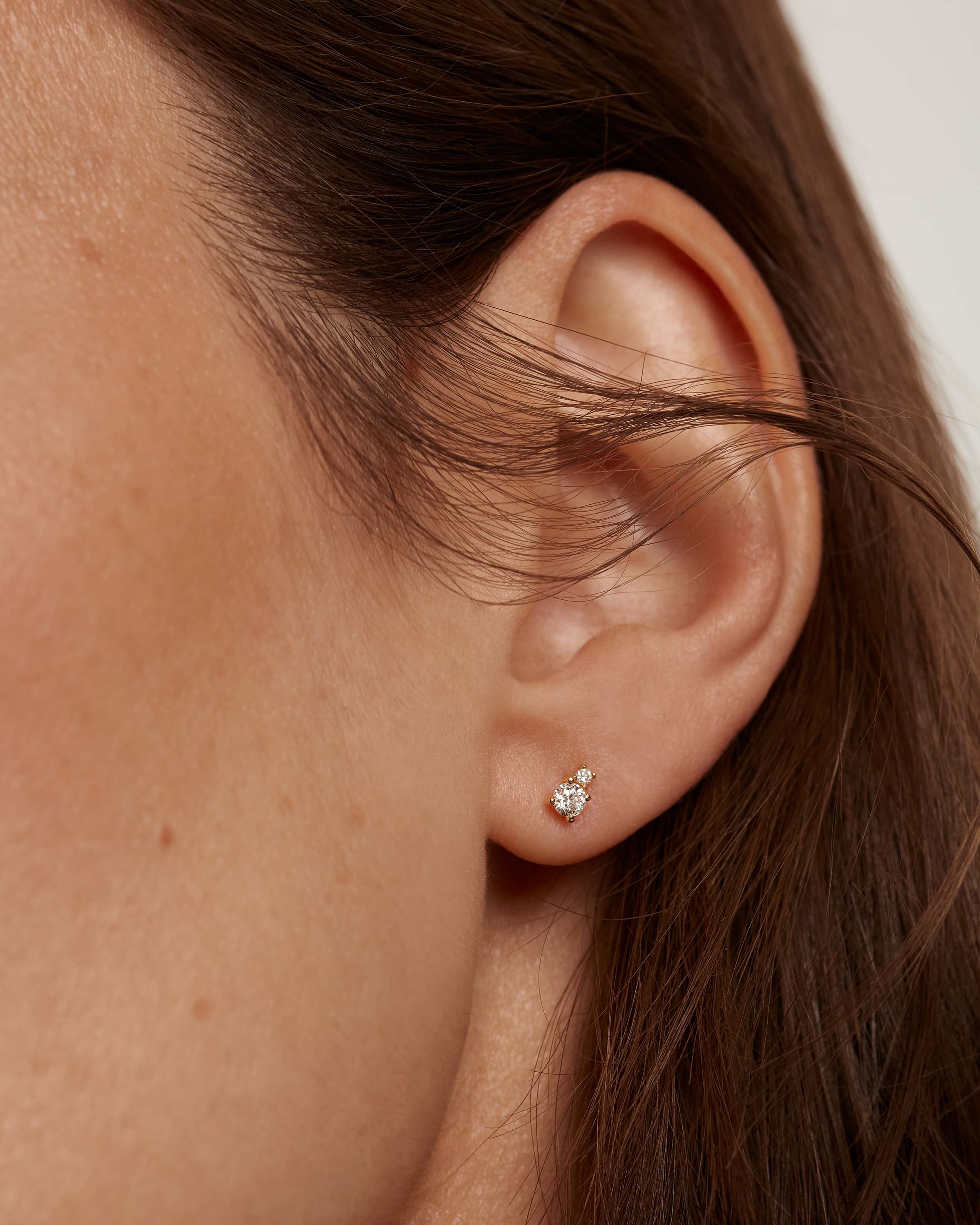 14K Gold Diamond Asymmetric Stud Earrings for Women - Elegant & Unique Fashion Jewelry for Parties, Weddings & Special Occasions