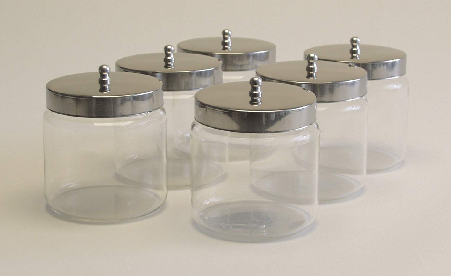 Grafco 4 x 4 Inch Clear Glass Medical Storage Jars with Lids - 6 Pack Unlabeled Airtight Containers for Pharmacy, Lab, and Craft Supplies - Perfect for Organizing Pills, Spices, and DIY Projects