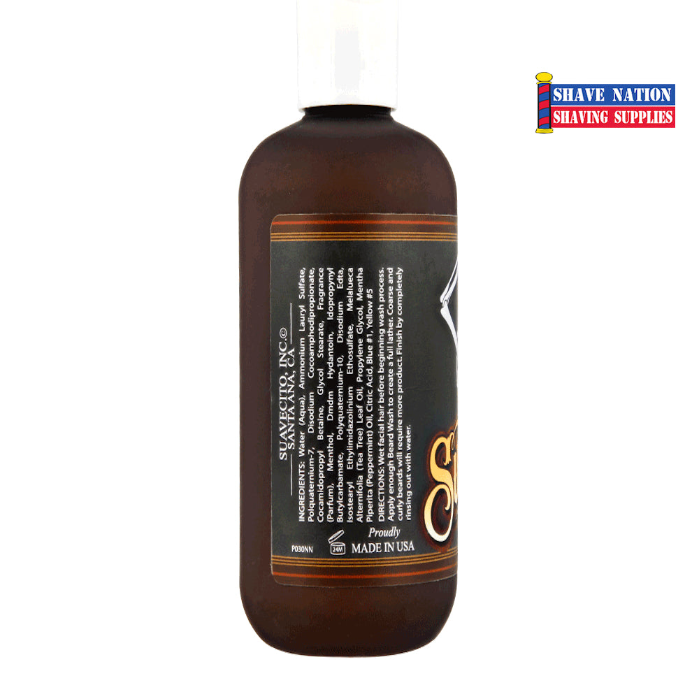 Suavecito Beard Wash for Men - Natural & Moisturizing Beard Shampoo - Softens & Conditions Facial Hair - Perfect for Daily Use & Grooming Routine
