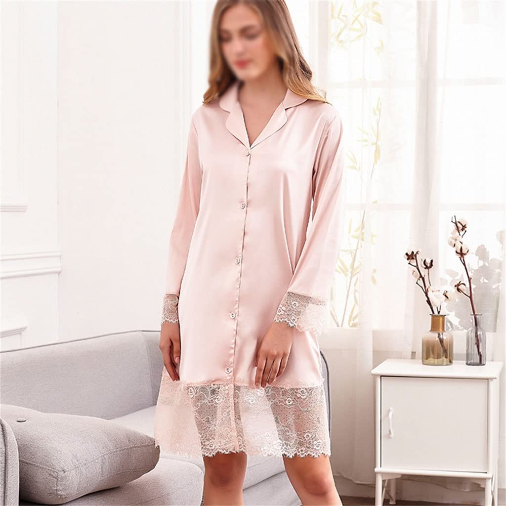Sexy Lace Kimono Robe for Women - Soft Bridal Sleepwear, Cardigan, Nightgown & Bathrobe - Perfect for Bridal Showers, Honeymoon, Spa & Relaxing at Home (Pink, Medium)