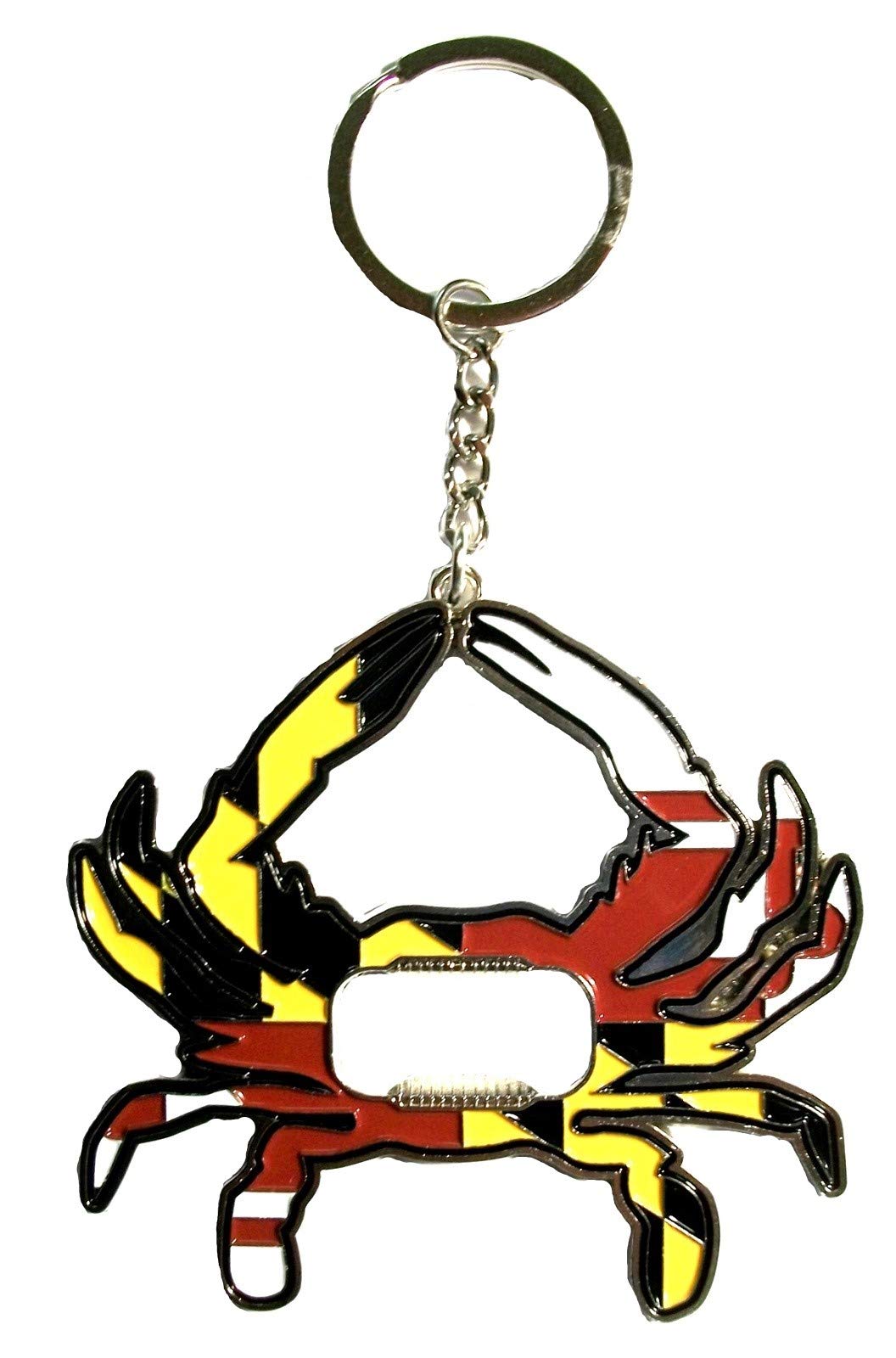 Maryland Crab Flag Bottle Opener - Durable Metal Keychain for Beer, Soda & Bottles - Perfect for Beach Parties, Tailgating & Crab Feasts
