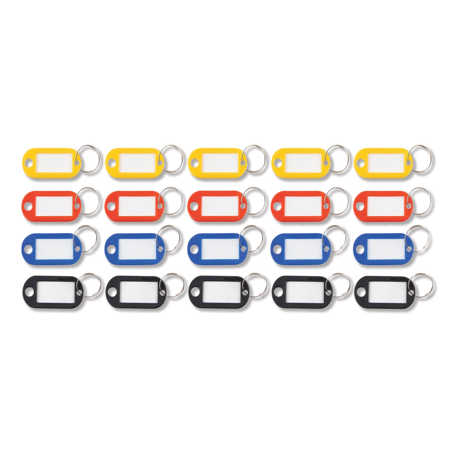 Advantus Key Tags Label Window - 0.88 x 0.19 x 2 Inch Assorted Color Keychain Tags (20-Pack) - Perfect for Key Identification, Organization & Labeling