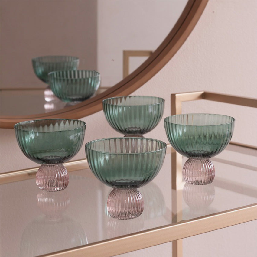 Beatriz Ball Venice Coupe Glass Set of 4 - Elegant Stemless Wine Glasses for Cocktails, Juice, and Water - Perfect for Dinner Parties, Weddings, and Home Entertaining