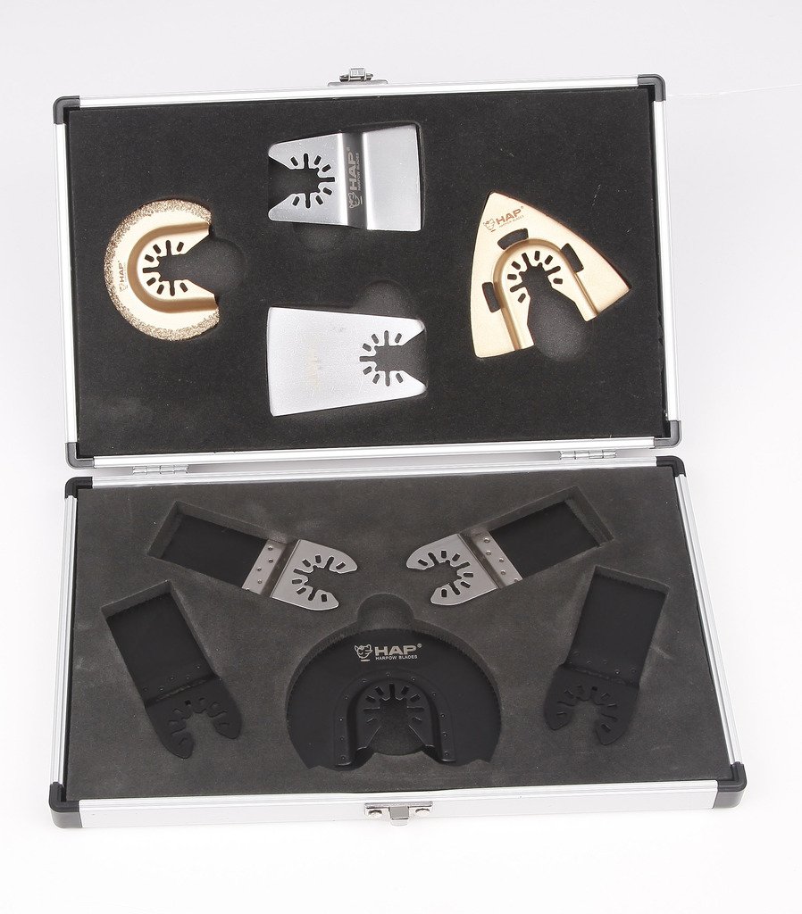 Harpow 9-Piece Aluminum Oscillating Multi-Tool Blade Set - Compatible with Fein, Bosch, Craftsman, Rockwell, Einhell, Westfalia, Ferm, Pro-line & Matrix Tools - Perfect for Wood Cutting, Drywall, Grout Removal & DIY Projects