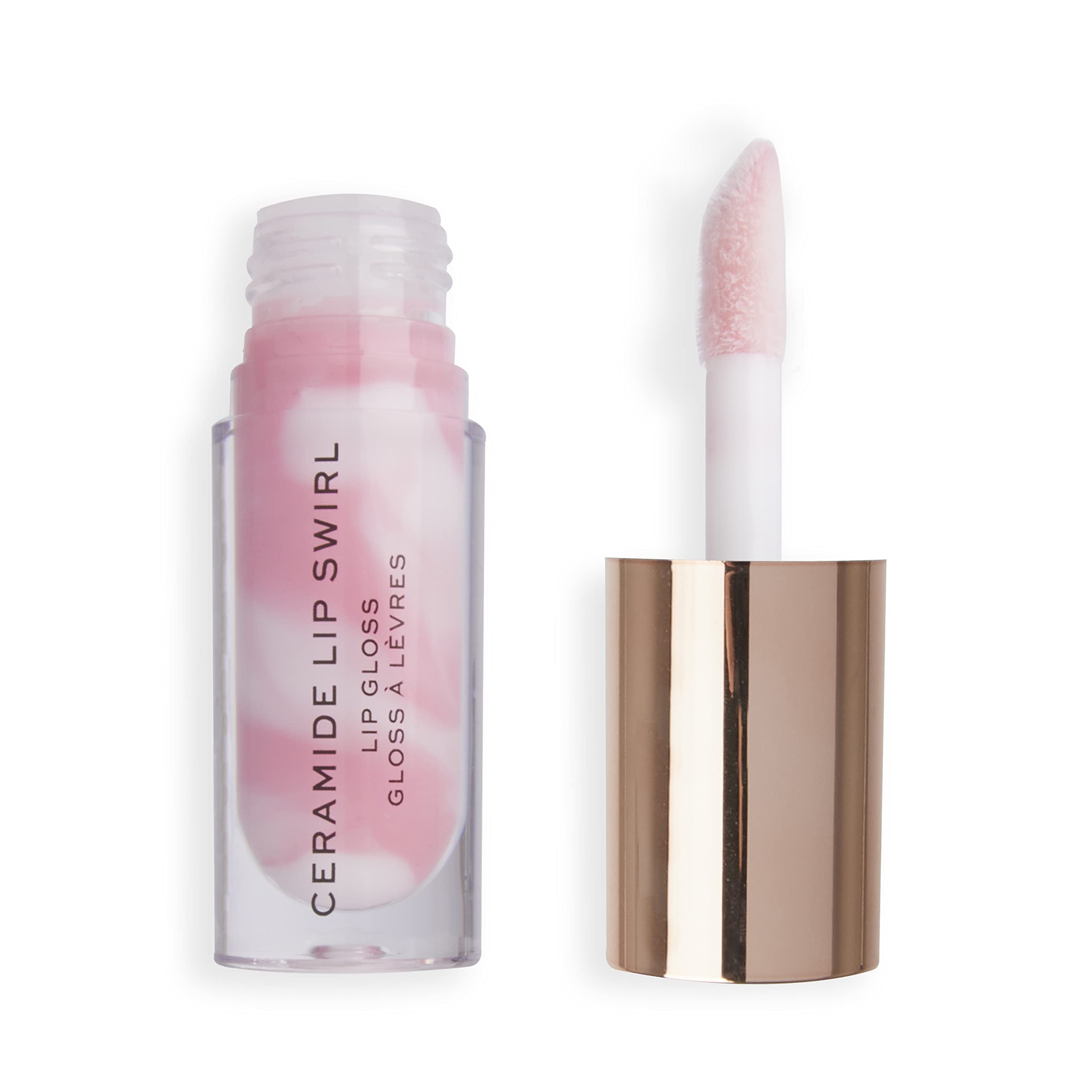 Makeup Revolution Lip Swirl Ceramide Gloss - Hydrating Transparent Lip Shine with Vitamin E (4.5ml) for Daily Moisture & Natural Look | Perfect for Work, Date Night & Everyday Wear