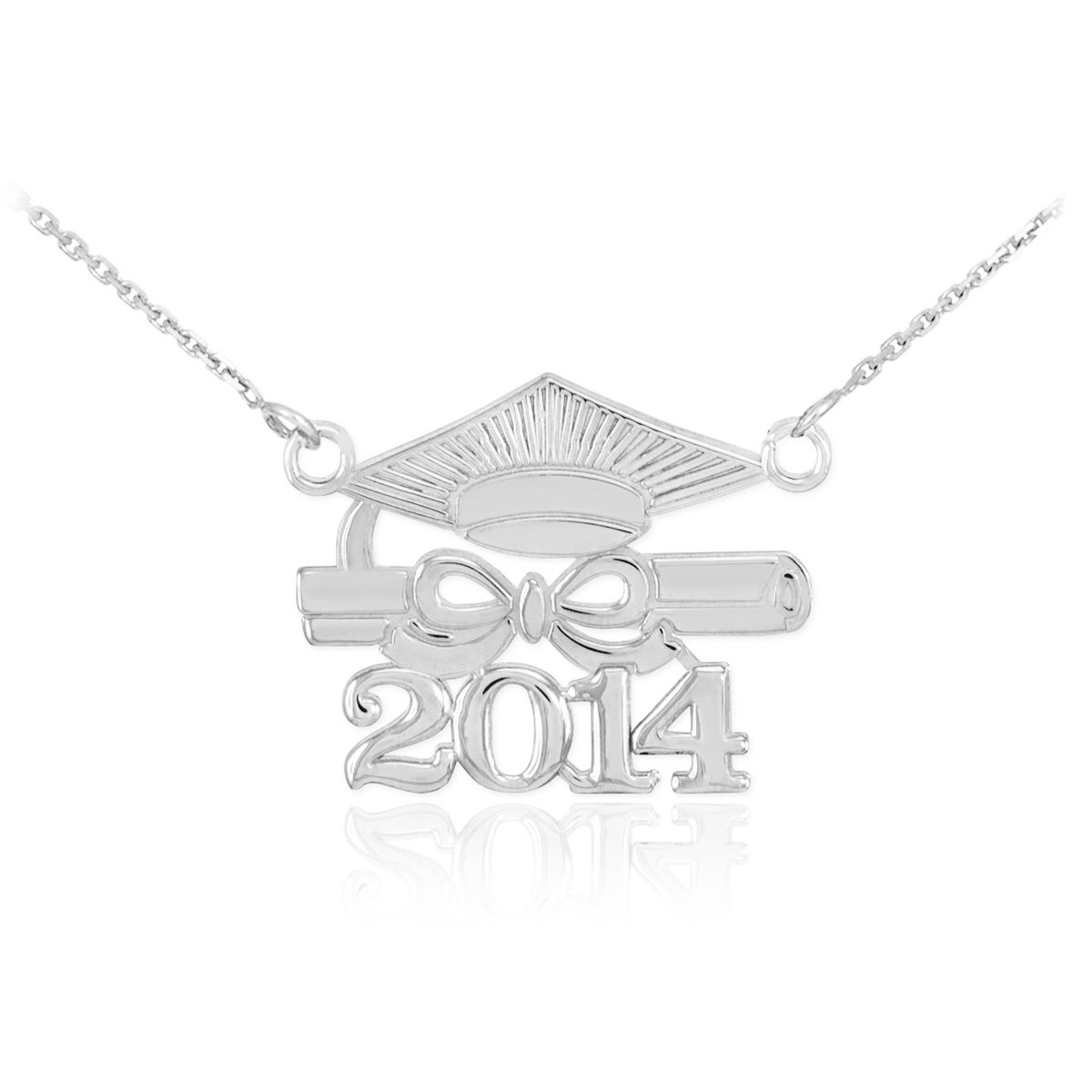 Class of 2014 Graduation Necklace - 925 Sterling Silver Pendant with Adjustable Chain | Perfect Gift for High School & College Graduates