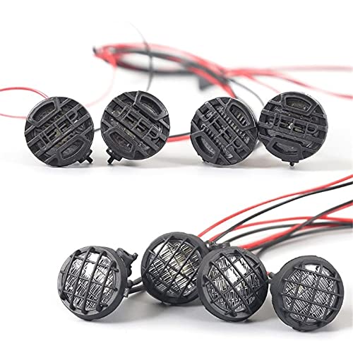1/10 Scale RC Car Replacement LED Light Set with Lampshades - 4 White Lights for RC Track Vehicles (Color: B) | Perfect for Night Racing & Off-Road RC Models