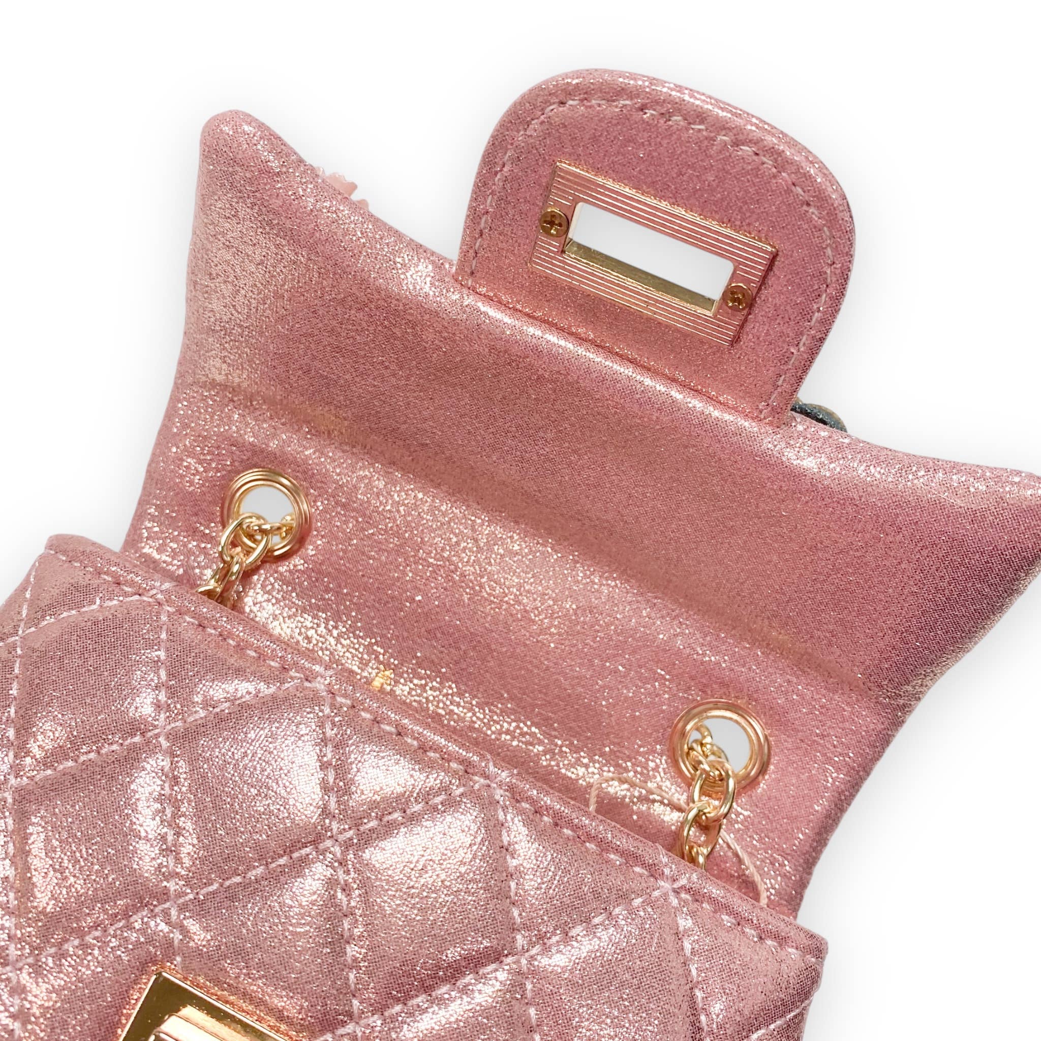 Shiny Silver Floral Applique Quilted Purse for Women - Elegant Evening Bag for Parties, Weddings & Special Occasions