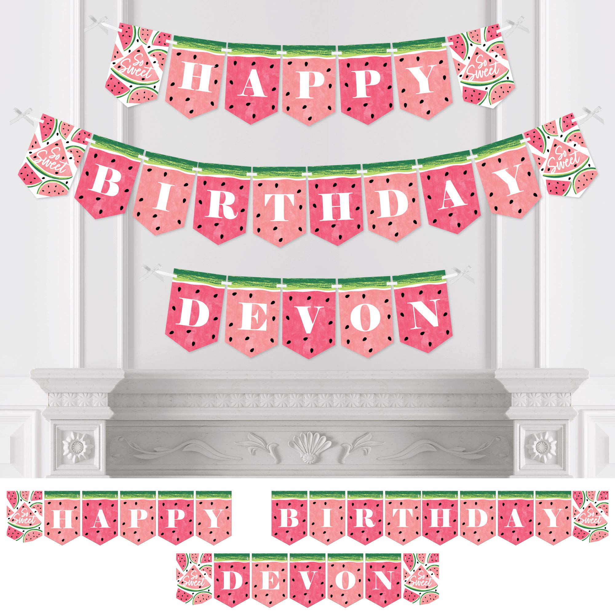 Personalized Sweet Watermelon Birthday Banner - Custom Name Party Decorations for Happy Birthday Celebrations | Perfect for Baby Showers, Kids Parties & Summer Events