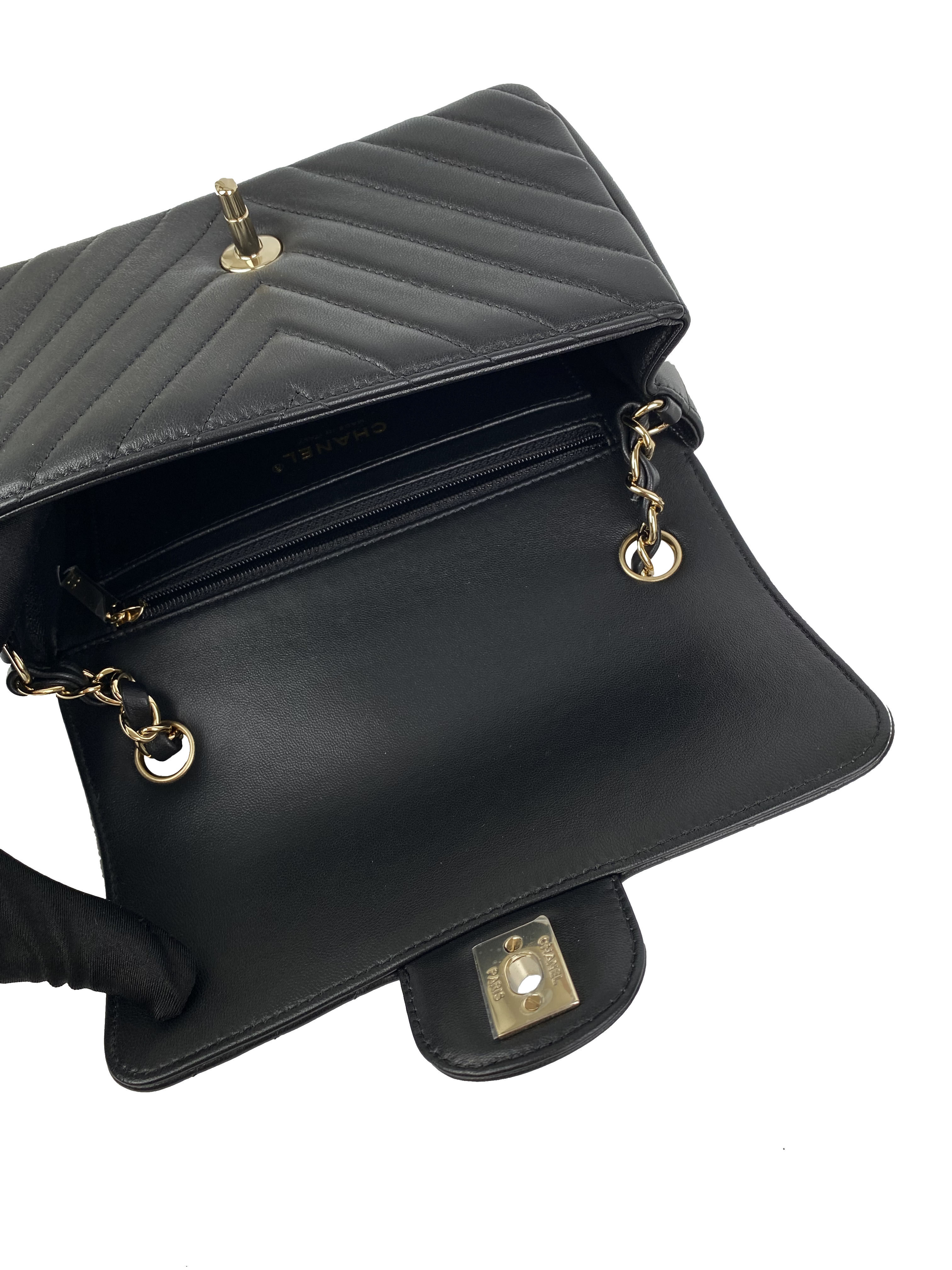 Chanel Mini Black Chevron Classic Flap Bag - Luxury Crossbody Purse for Women | Perfect for Evening Events, Date Nights & Special Occasions