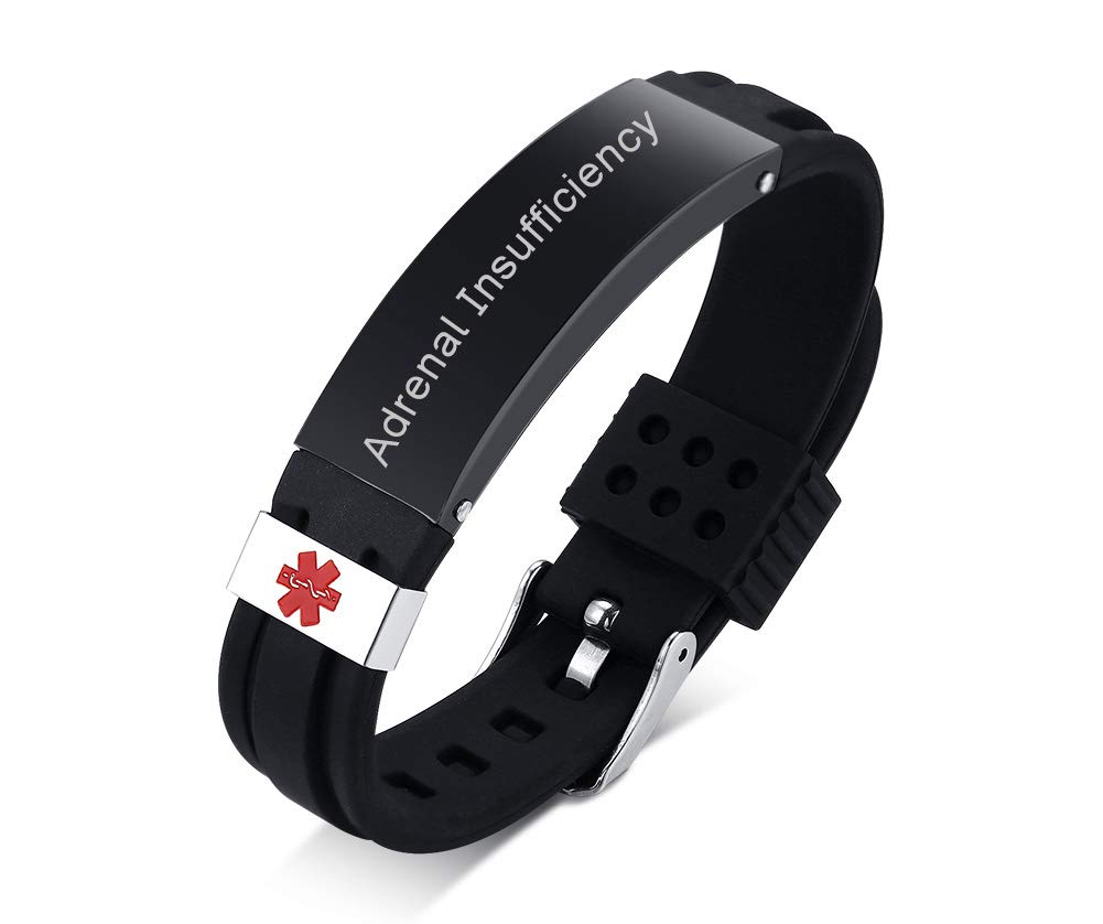 Custom Medical Alert ID Bracelets for Men & Women - Adjustable Silicone & Stainless Steel Emergency Bracelet with Free Engraving | Unisex Safety Accessory for Allergies, Diabetes & Emergency Situations