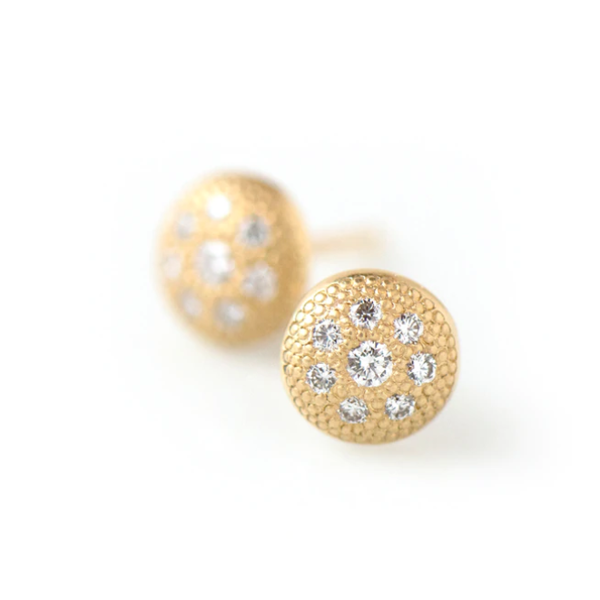 Sparkling Diamond Stardust Button Stud Earrings for Women - Elegant & Hypoallergenic Jewelry for Parties, Weddings & Everyday Wear