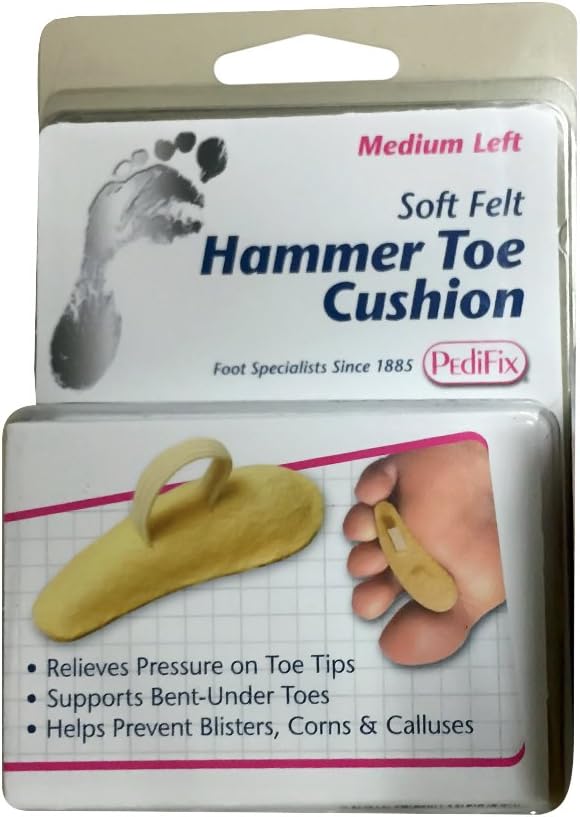 PediFix Hammer Toe Crest Cushion - Toe Straightener & Pain Relief for Hammertoes, Bunions & Corn - Comfortable Gel Pad for Daily Wear & Foot Support (Great for Walking, Running & Dress Shoes)