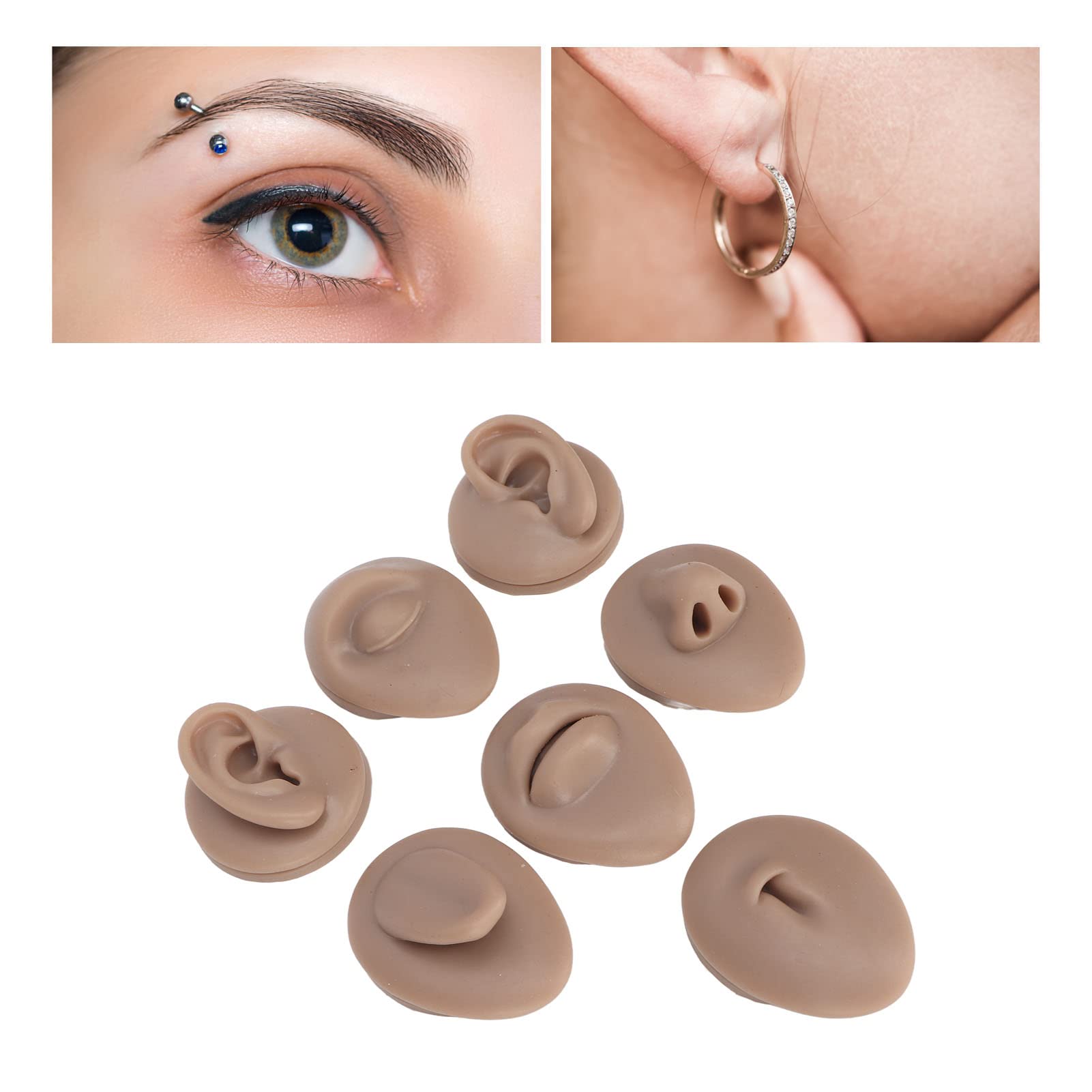 Professional Dark Skin Silicone Anatomy Model - Realistic Ear, Eye, Nose, Mouth, Tongue & Belly Button for Medical Training, Acupuncture Practice & Massage Therapy - Ideal for Students, Professionals & Classroom Demonstrations