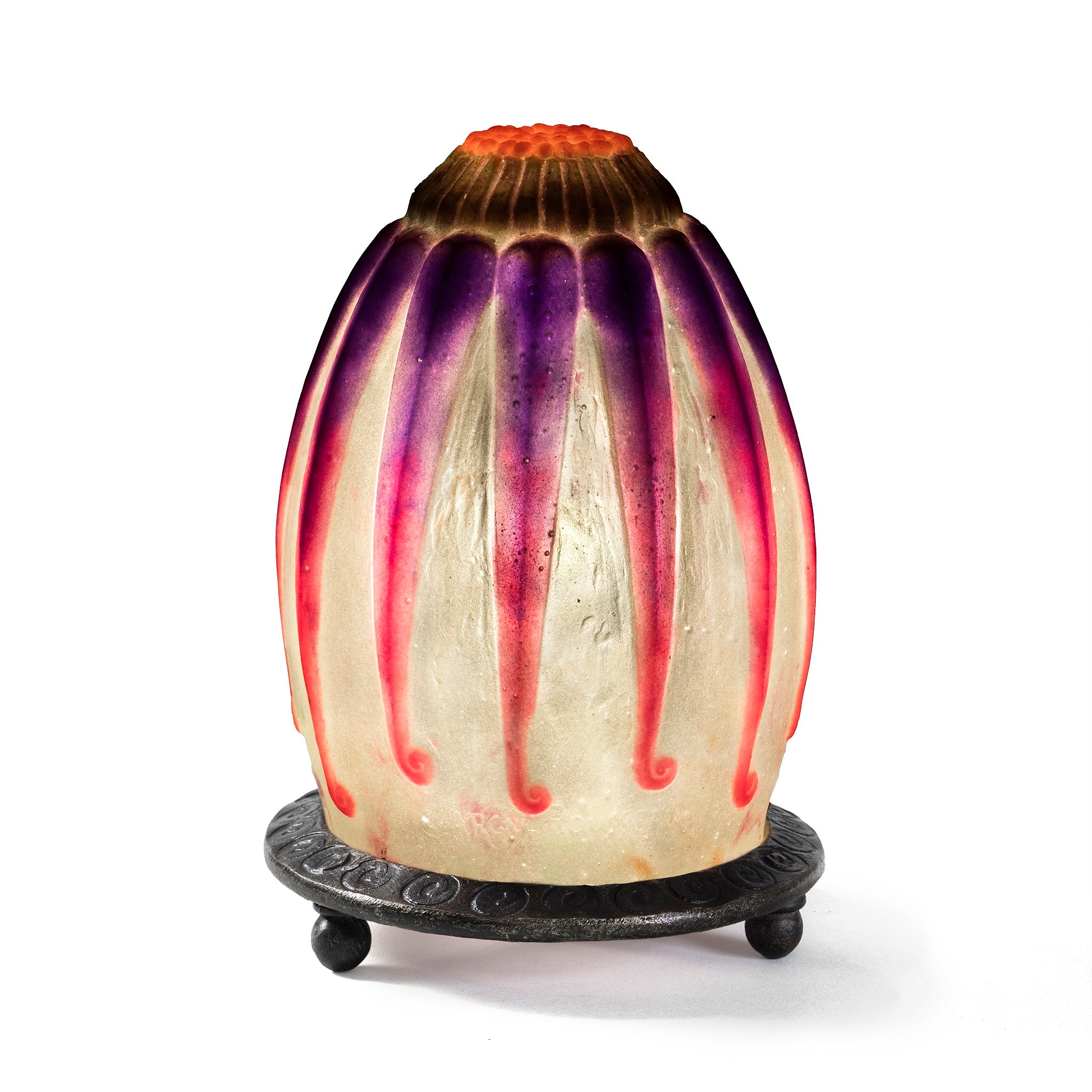 Gabriel Argy Rousseau Pâte de Verre Falling Petals Night Light - Elegant Glass Art Bedside Lamp for Home Decor & Relaxation
