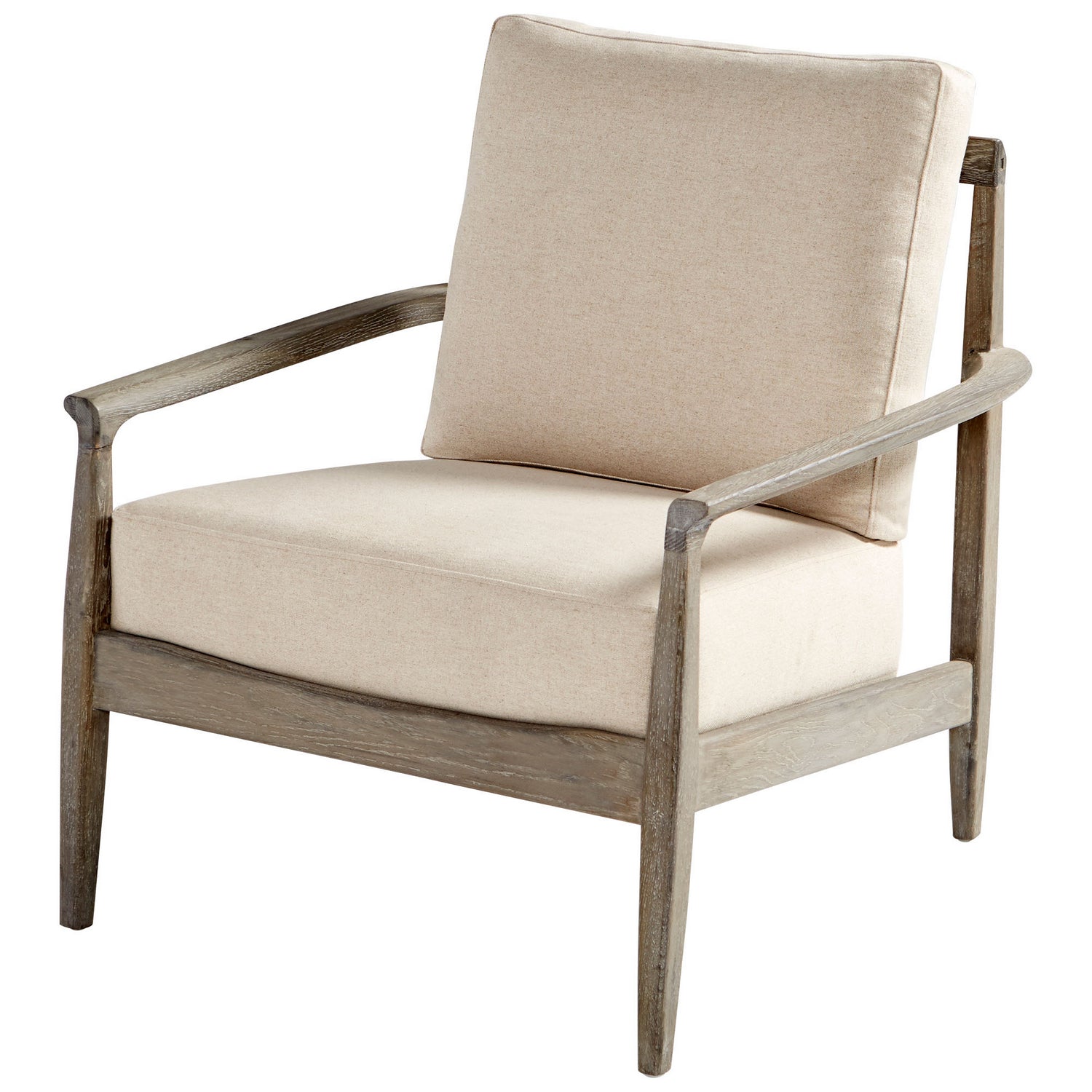 Cyan Design 10229 Astoria Chair - Weathered Oak & Tan Upholstered Accent Chair for Living Room, Bedroom, or Office Decor